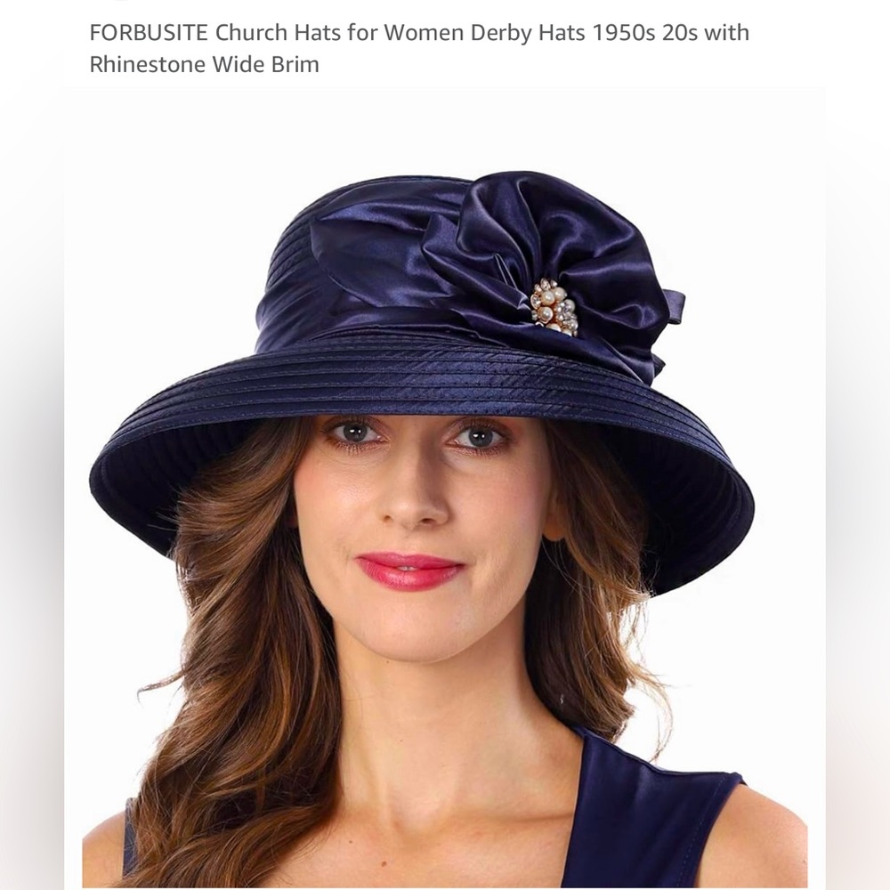 Kentucky Derby Hat. Navy Blue.